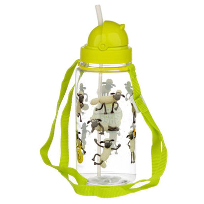 Shaun das Shaf Kinder Wasserflasche Trinkflasche Flasche Trinkhalm Gurt 450 ml - WS-Trend.de