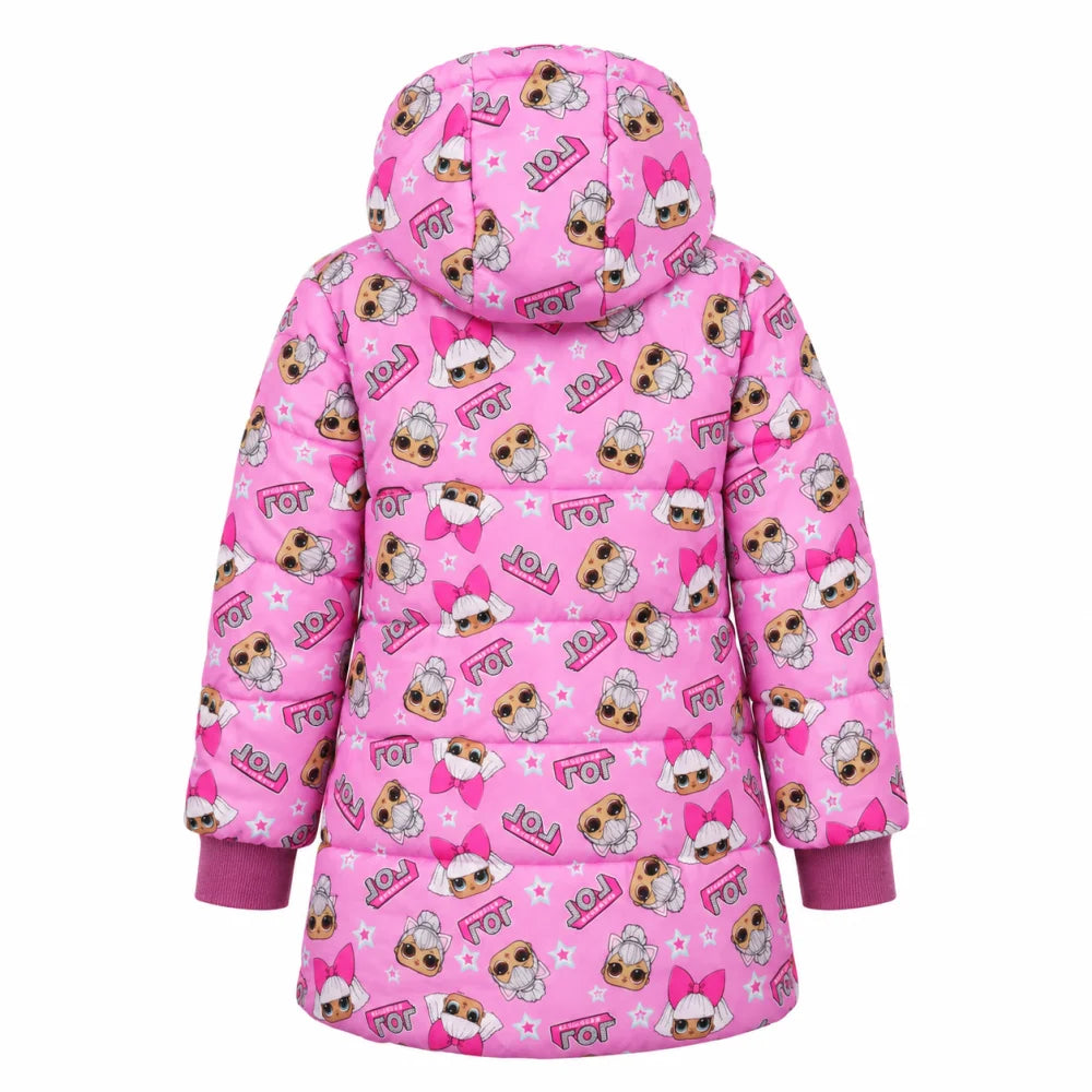LOL Surprise Kinder Winterjacke - 104 bis 134 in Rosa - WS-Trend.de Jacke mit Kapuze Mädchen Gr. 104-134 NEU