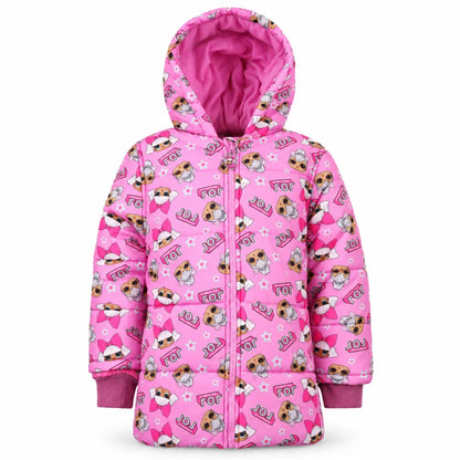 LOL Surprise Kinder Winterjacke - 104 bis 134 in Rosa - WS-Trend.de Jacke mit Kapuze Mädchen Gr. 104-134 NEU