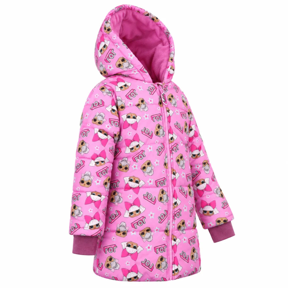 LOL Surprise Kinder Winterjacke - 104 bis 134 in Rosa - WS-Trend.de Jacke mit Kapuze Mädchen Gr. 104-134 NEU