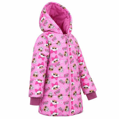 LOL Surprise Kinder Winterjacke - 104 bis 134 in Rosa - WS-Trend.de Jacke mit Kapuze Mädchen Gr. 104-134 NEU
