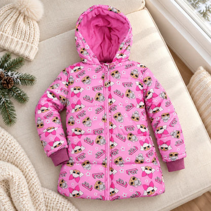 LOL Surprise Kinder Winterjacke - 104 bis 134 in Rosa - WS-Trend.de Jacke mit Kapuze Mädchen Gr. 104-134 NEU