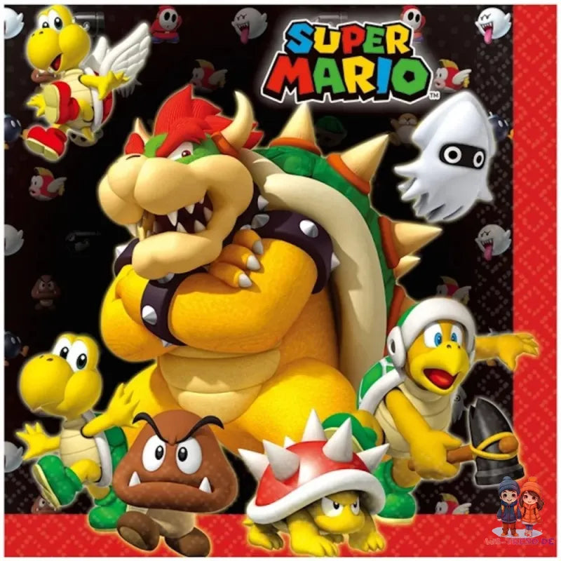 Super Mario XL Geburtstag Deko Set 60tlg.Geschirr Kinder Partyset Tischdecke - WS-Trend.de