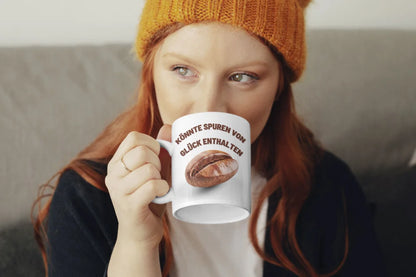 Kann Spuren von Glück enthalten Keramik Kaffeetasse Teetasse Tasse Geschenkidee - WS-Trend.de
