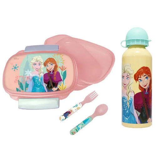 Disney Die Eiskönigin Anna Elsa 4 tlg Kinder Lunch Set Brotdose Alu-Trinkflasche - WS-Trend.de