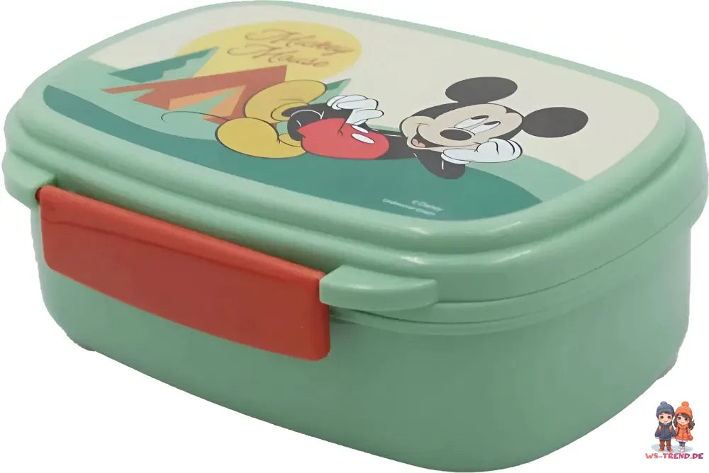 Disney Mickey Maus 4 tlg Kinder Lunch Set Brotdose Alu-Trinkflasche Besteck - WS-Trend.de