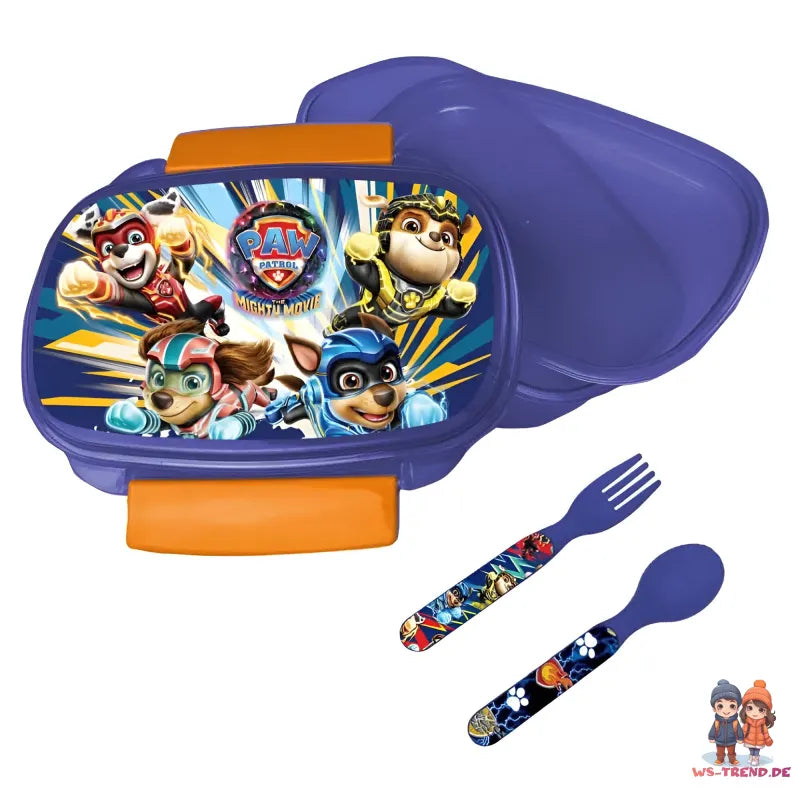 Paw Patrol Chase Marshall 4 tlg Kinder Set Brotdose Trinkflasche Besteck - WS-Trend.de
