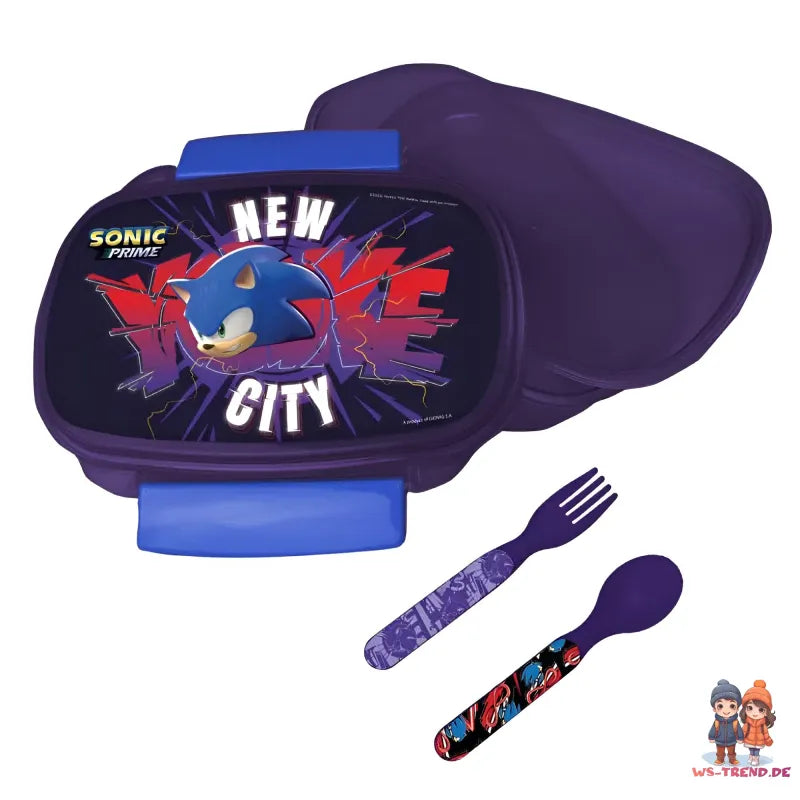 Sonic the Hedgehog 4 teiliges Lunch Set Brotdose Besteck Alu-Trinkflasche - WS-Trend.de