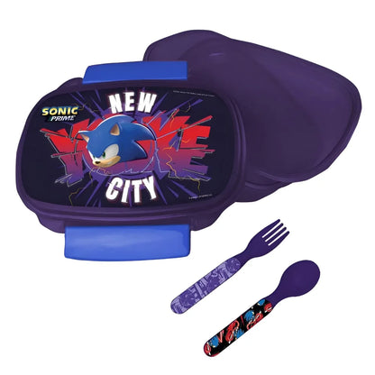 Sonic the Hedgehog 4 teiliges Lunch Set Brotdose Besteck Alu-Trinkflasche - WS-Trend.de