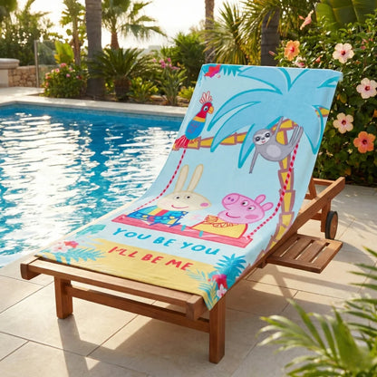 Peppa Wutz Pig Luisa Löffel Badetuch XL Strandtuch 70x140 cm 100% Baumwolle - WS-Trend.de