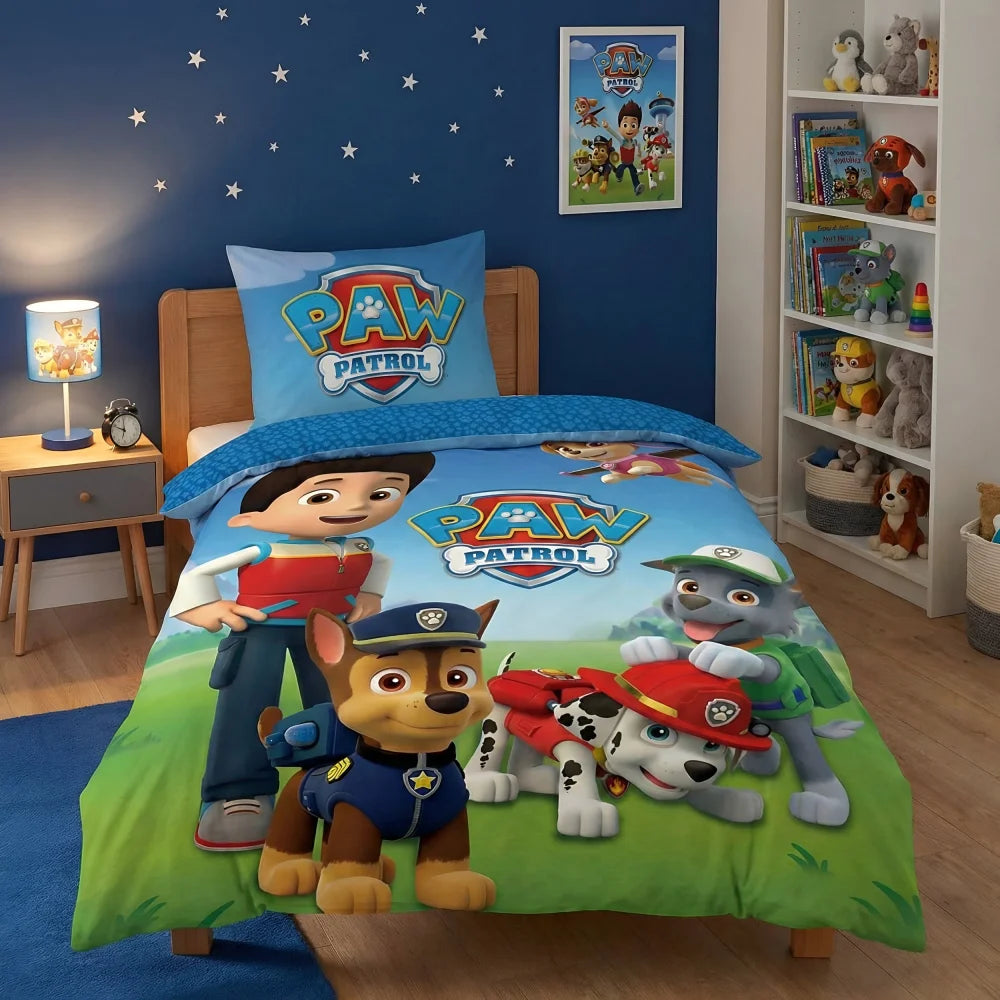 Paw Patrol Chase Marshall Kinder Mikrofaser Bettwäsche Set 135/140x200 63x63 cm - WS-Trend.de