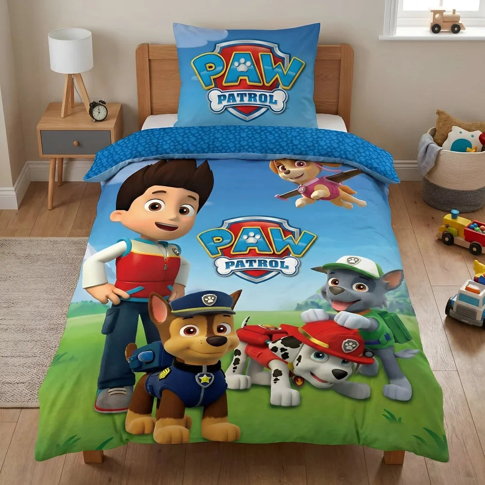 Paw Patrol Chase Marshall Kinder Mikrofaser Bettwäsche Set 135/140x200 63x63 cm - WS-Trend.de