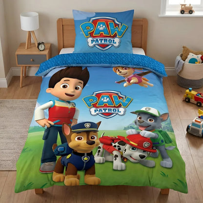 Paw Patrol Chase Marshall Kinder Mikrofaser Bettwäsche Set 135/140x200 63x63 cm - WS-Trend.de