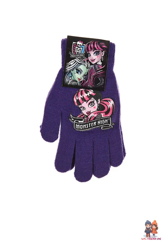 Monster High Girls 3tlg Set Kinder Mütze Wintermütze Handschuhe Loop - WS-Trend.de 52 54