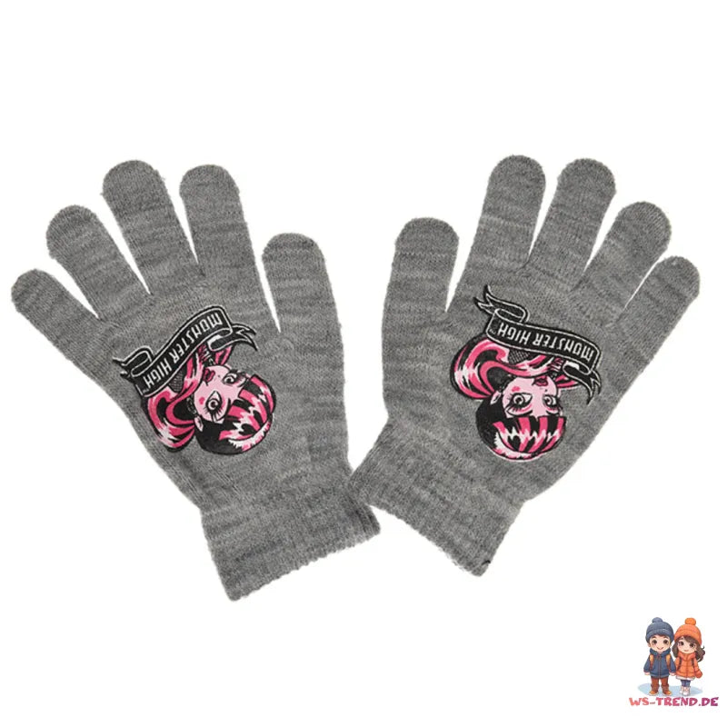 Monster High Girls 3tlg Set Kinder Mütze Wintermütze Handschuhe Loop - WS-Trend.de 52 54