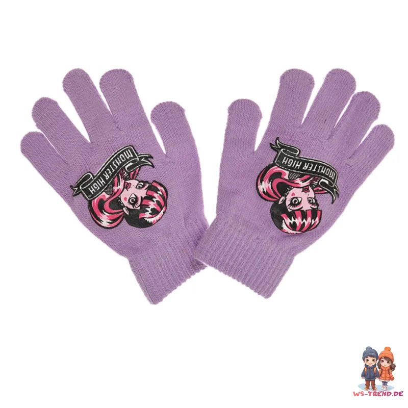 Monster High Girls 3tlg Set Kinder Mütze Wintermütze Handschuhe Loop - WS-Trend.de 52 54