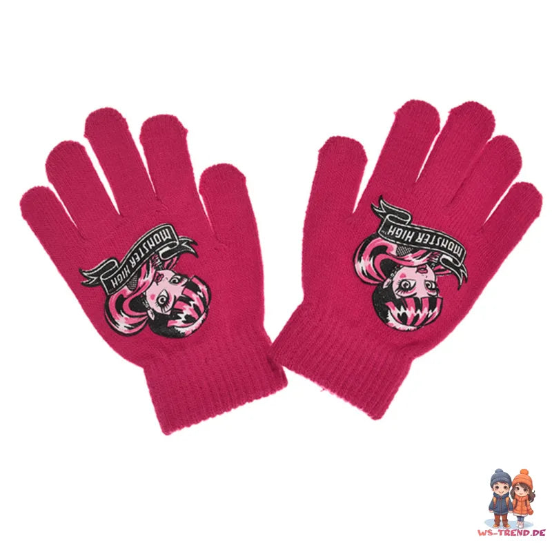 Monster High Girls 3tlg Set Kinder Mütze Wintermütze Handschuhe Loop - WS-Trend.de 52 54