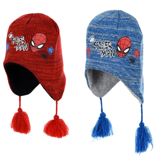 Marvel Spiderman Kinder Wintermütze peruanische Mütze Kindermütze - WS-Trend.de Gr. 52 - 54