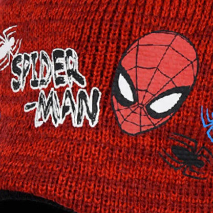 Marvel Spiderman Kinder Wintermütze peruanische Mütze Kindermütze - WS-Trend.de Gr. 52 - 54