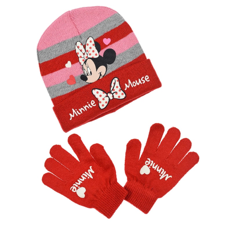 Disney Minnie Maus 2tlg. Set Kinder Herbst Wintermütze und Handschuhe - WS-Trend.de