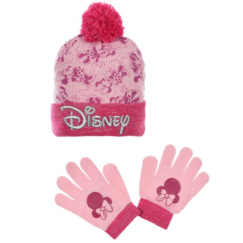 Disney Minnie Maus 2 teiliges Set Kinder Herbst Wintermütze plus Handschuhe - WS-Trend.de