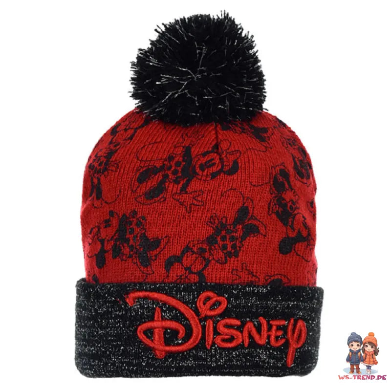 Disney Minnie Maus 2 teiliges Set Kinder Herbst Wintermütze plus Handschuhe - WS-Trend.de