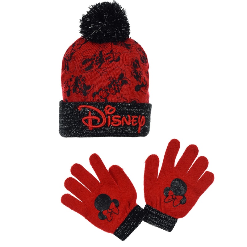 Disney Minnie Maus 2 teiliges Set Kinder Herbst Wintermütze plus Handschuhe - WS-Trend.de