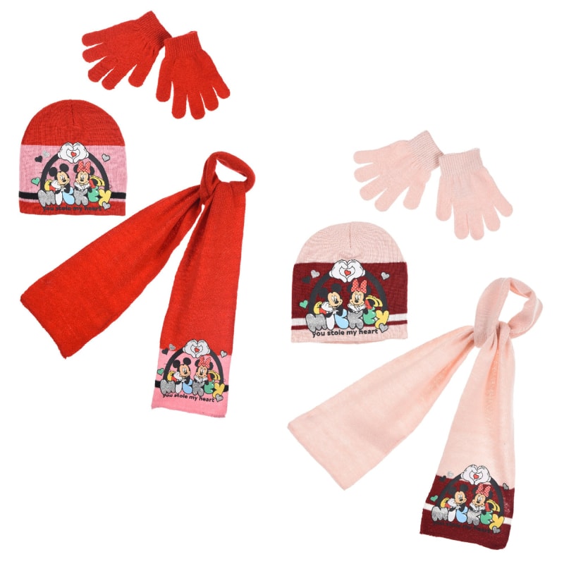 Disney Minnie Micky Maus 3tlg.Set Herbst Wintermütze Schal und Handschuhe - WS-Trend.de Kinder
