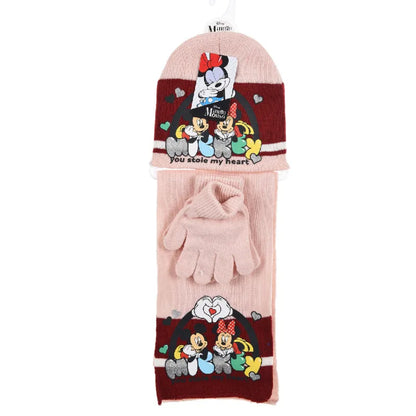 Disney Minnie Micky Maus 3tlg.Set Herbst Wintermütze Schal und Handschuhe - WS-Trend.de Kinder