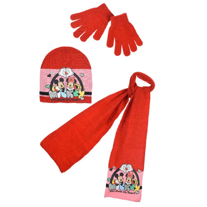 Disney Minnie Micky Maus 3tlg.Set Herbst Wintermütze Schal und Handschuhe - WS-Trend.de Kinder