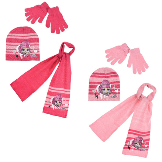 LOL Surprise - Kinder 3tlg. Winter Set Mütze Schal Handschuhe - WS-Trend.de - 52 54 Mädchen