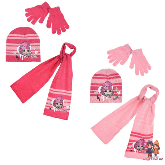 LOL Surprise - Kinder 3tlg. Winter Set Mütze Schal Handschuhe - WS-Trend.de - 52 54 Mädchen