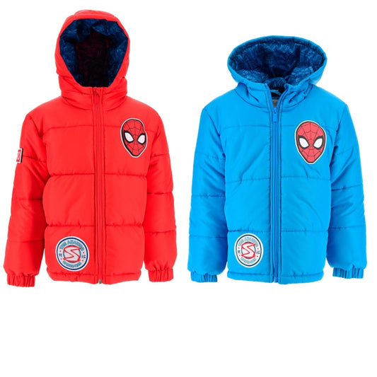 Marvel Spiderman Kinder Jungen Winterjacke Jacke mit Kapuze - WS-Trend.de 98-128 Rot Blau
