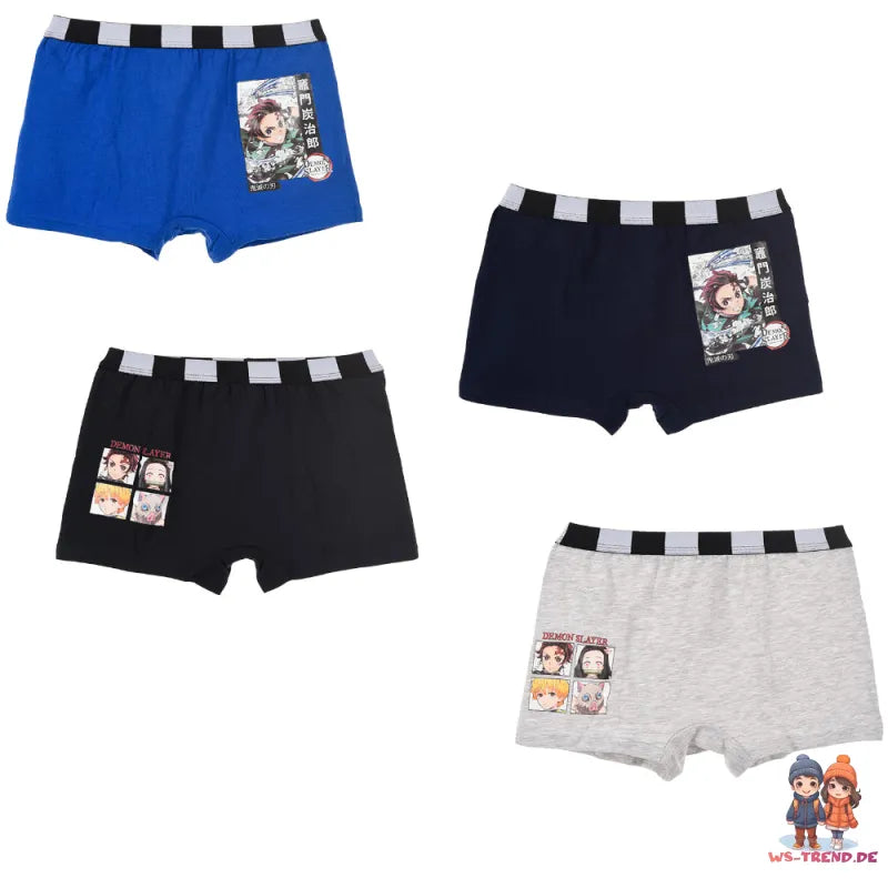 Anime Demon Slayer Jungen 2-er Pack Boxershorts Unterhose - WS-Trend.de Gr. 140 bis 172