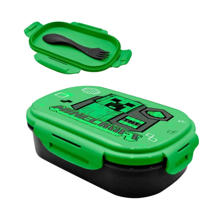 Minecraft Creeper Kinder 2 tlg Lunch Set Brotdose plus Göffel - WS-Trend.de Gabel Löffel