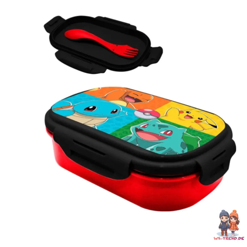 Pokemon Pikachu Kinder 3 tlg. SetBrotdose Gabel Löffel XL Trinkflasche 700ml - WS-Trend.de