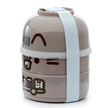 Pusheen die Katze gestapelte runde Bento-Lunchbox 3-teiliges Set - WS-Trend.de