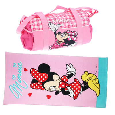 Disney Minnie Maus 2tlg. Set Kinder Sporttasche Tasche plus Badetuch 70x140 cm - WS-Trend.de