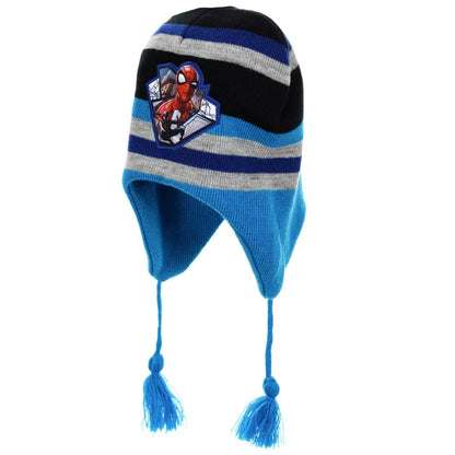 Marvel Spiderman Kinder Wintermütze peruanische Mütze Kindermütze - WS-Trend.de Gr. 52 - 54