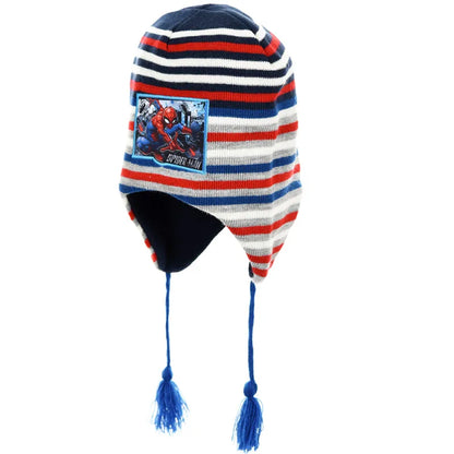 Marvel Spiderman Kinder Wintermütze peruanische Mütze Kindermütze - WS-Trend.de Gr. 52 - 54