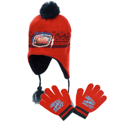 Cars Lightning McQueen Kinder Herbst Wintermütze plus Handschuhe - WS-Trend.de