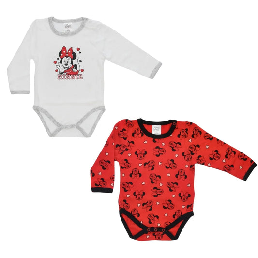 Disney Minnie Maus Baby 2er Pack langarm Body Strampler - WS-Trend.de Gr. 62 - 92
