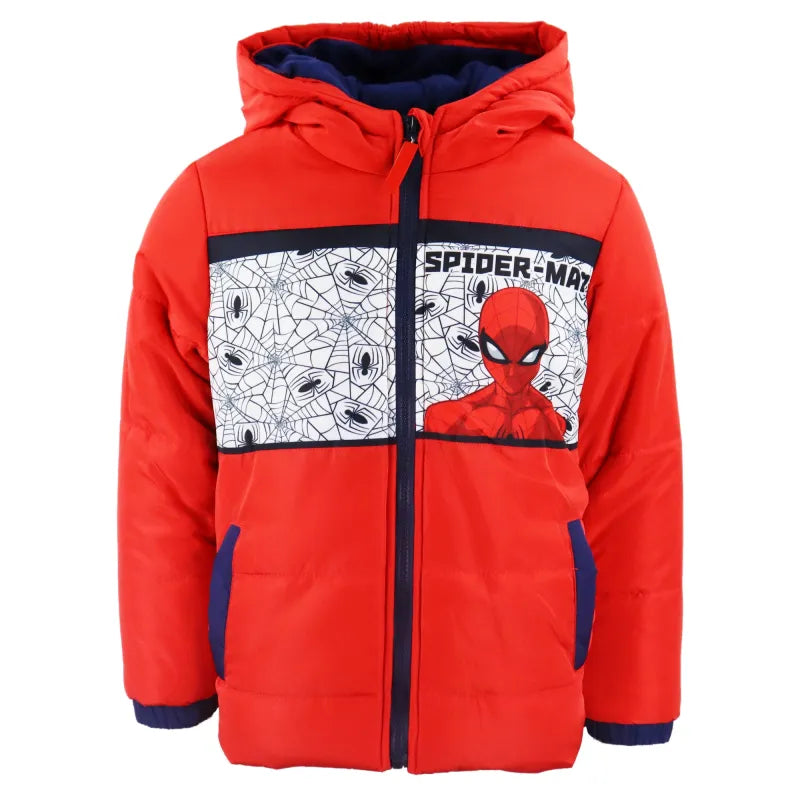 Marvel Spiderman Kinder Jungen Winterjacke Jacke mit Kapuze - WS-Trend.de 92-128 Rot