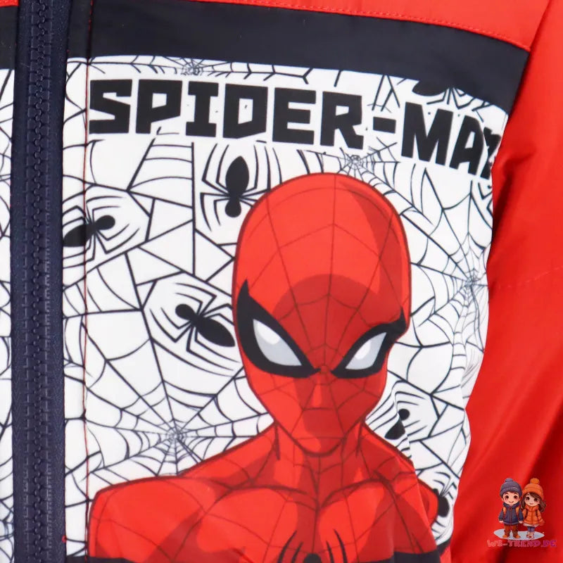 Marvel Spiderman Kinder Jungen Winterjacke Jacke mit Kapuze - WS-Trend.de 92-128 Rot