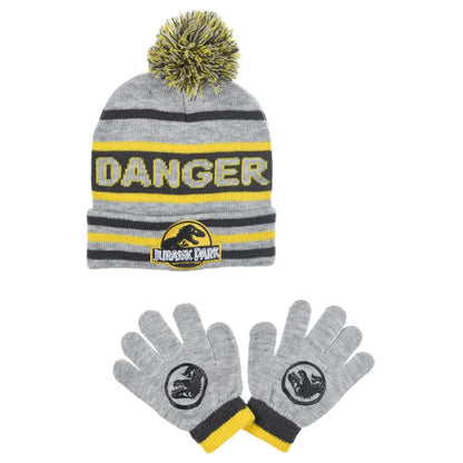 Jurassic World Dinosaurier Dino Kinder Herbst Wintermütze mit Handschuhe - WS-Trend.de 52 54