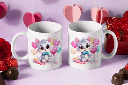 Süße Katze Kätzchen Kinder Teetasse Tasse Geschenkidee - WS-Trend.de Geschenk 330 ml