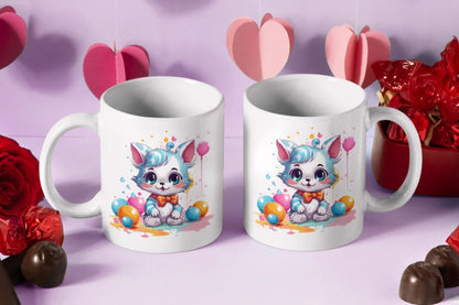 Süße Katze Kätzchen Kinder Teetasse Tasse Geschenkidee - WS-Trend.de Geschenk 330 ml