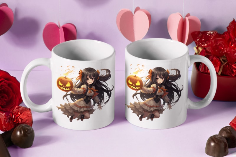 Anime Girl Halloween Kaffeetasse Teetasse Tasse Geschenkidee - WS-Trend.de Geschenk 330 ml