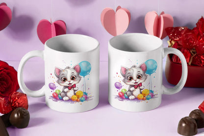 Süße Katze Kätzchen Kinder Teetasse Tasse Geschenkidee - WS-Trend.de Geschenk 330 ml