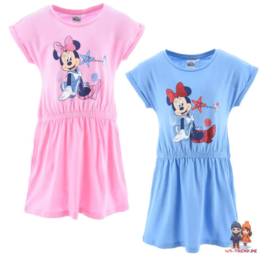 Disney Minnie Maus Kinder Mädchen kurzarm Kleid Sommerkleid - WS-Trend.de 98-128 Baumwolle